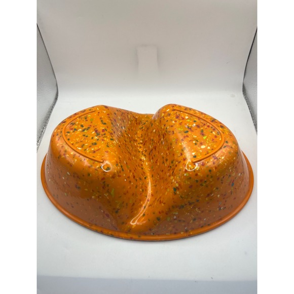 Retro Orange Confetti Melamine Divided Serving Dish Bowl MCM Kitchenware - Picture 3 of 6